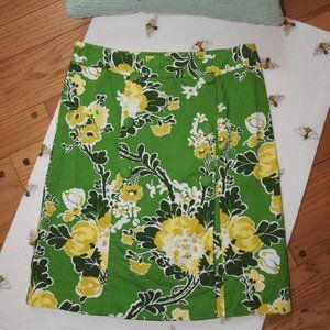 Talbots Green Flower Skirt Sz 12